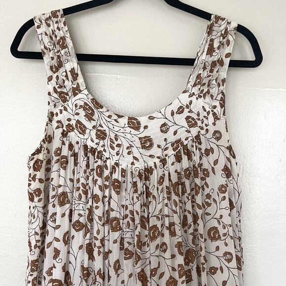 Daughters of India Bohemian Floral Maxi Dress - Cream and Brown - Picture 7 of 13